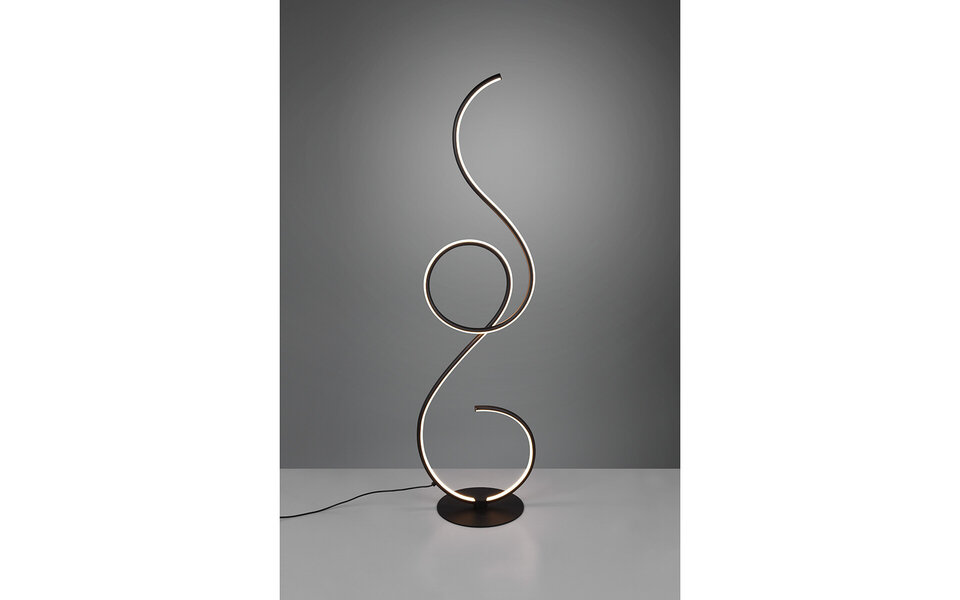 HLW LED Dimmable LED Floor Lamp 23W - Trion Jivino - Matte Black Round Aluminum