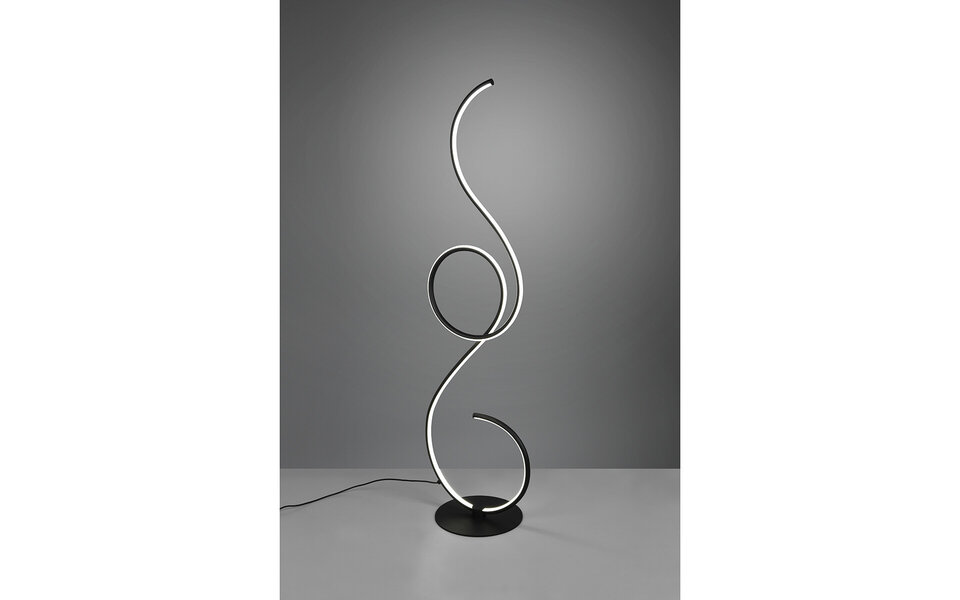 HLW LED Dimbare LED Vloerlamp 23W - Trion Jivino - Mat Zwart Rond Aluminium