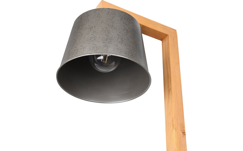 HLW LED LED Floor Lamp Rodano - Matte Brown Wooden Floor Lamp with E27 Fitting & Foot Switch