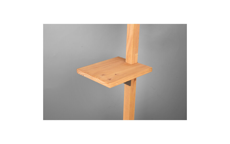 HLW LED LED Floor Lamp Rodano - Matte Brown Wooden Floor Lamp with E27 Fitting & Foot Switch