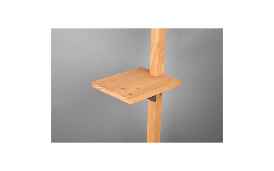 HLW LED LED Vloerlamp Rodano - Mat Bruin Houten Vloerlamp met E27 Fitting & Voetschakelaar