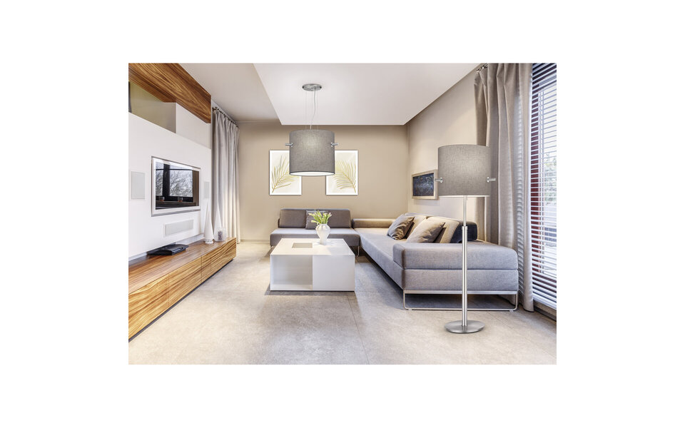 HLW LED LED Floor Lamp Trion Coleno - Three Light Points & E27 Socket