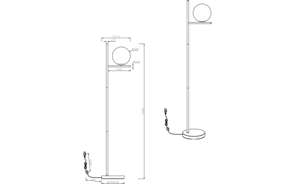 HLW LED Modern LED Floor Lamp Trion Pora - Matte Black Aluminum, E14 Socket HLW LED Modern LED Floor Lamp Trion Pora - Matte Black Aluminum, E14 Socket