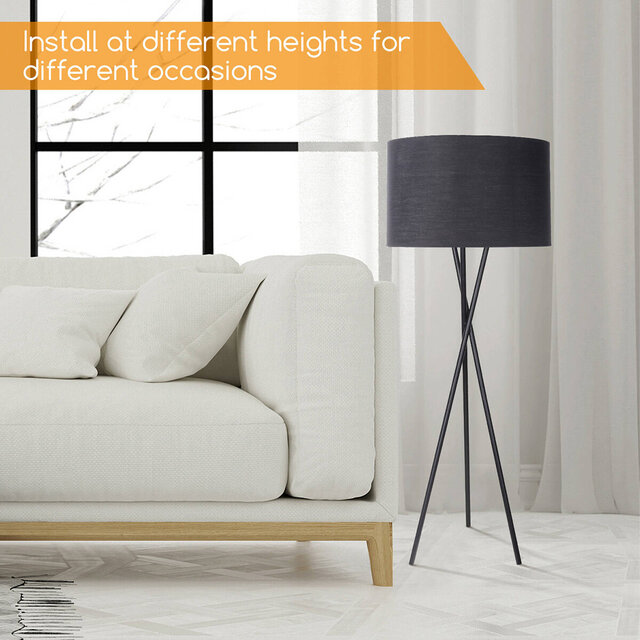 HLW LED LED Floor Lamp Aigi Romino - Black Floor Lamp with E27 Fitting and Foot Switch