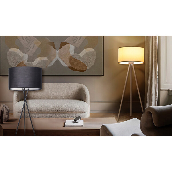 HLW LED LED Vloerlamp Aigi Romino - Zwarte Vloerlamp met E27 Fitting en Voetschakelaar HLW LED LED Vloerlamp Aigi Romino - Zwarte Vloerlamp met E27 Fitting en Voetschakelaar