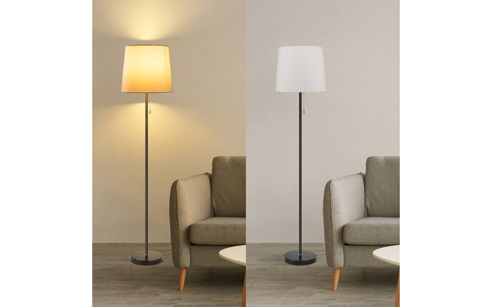 HLW LED LED Vloerlamp Aigi Rosa - Zwarte & Witte Aluminium Vloerlamp met E27 Fitting