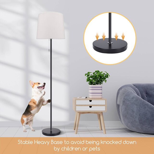 HLW LED LED Floor Lamp Aigi Rosa - Black & White Aluminum Floor Lamp with E27 Socket