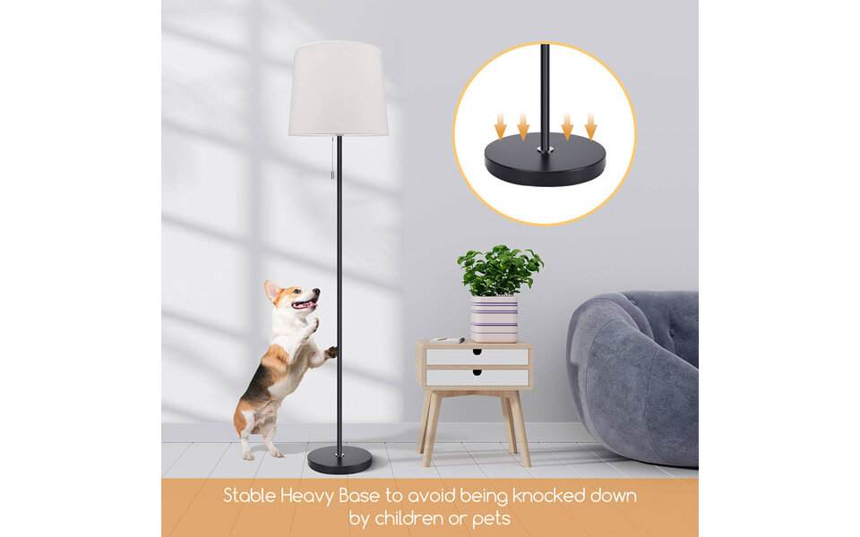 HLW LED LED Floor Lamp Aigi Rosa - Black & White Aluminum Floor Lamp with E27 Socket