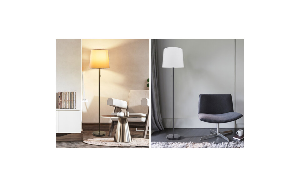 HLW LED LED Floor Lamp Aigi Rosa - Black & White Aluminum Floor Lamp with E27 Socket