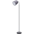 LED Floor Lamp Aigi Rolo with E14 fitting - Matte Gray Aluminum, Round Light Window