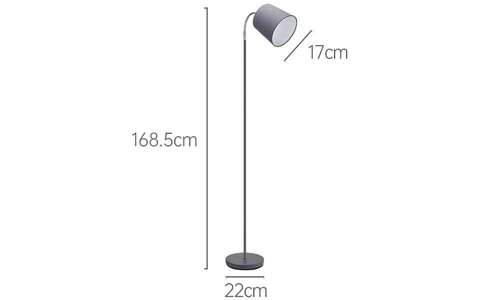 HLW LED LED Floor Lamp Aigi Rolo with E14 fitting - Matte Gray Aluminum, Round Light Window
