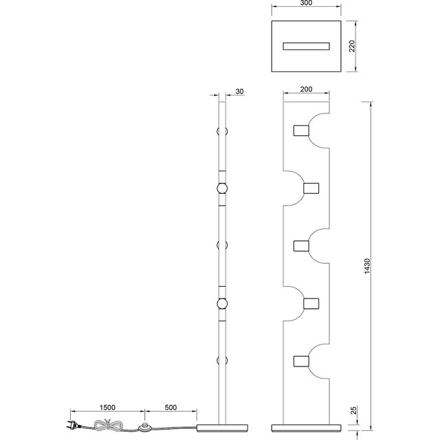 slanke LED vloerlamp met verstelbare beam angle en antiek nikkel afwerking, E27 fitting, tot 10W verlichting