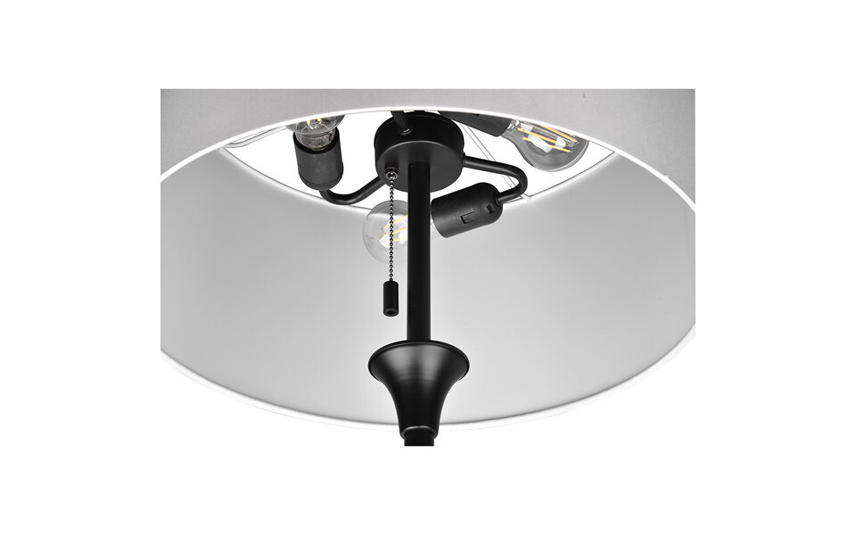 HLW LED LED Vloerlamp Trion Safari - Mat Zwart, 3-lichts Rond, E27 Fitting