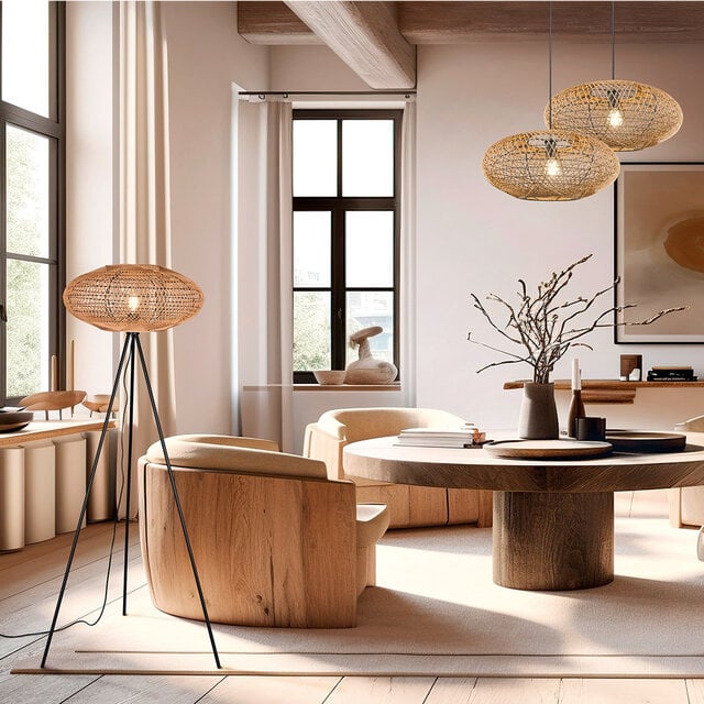 HLW LED LED Floor Lamp Trion Eddie - Matte Black Metal Floor Lamp with E27 Socket