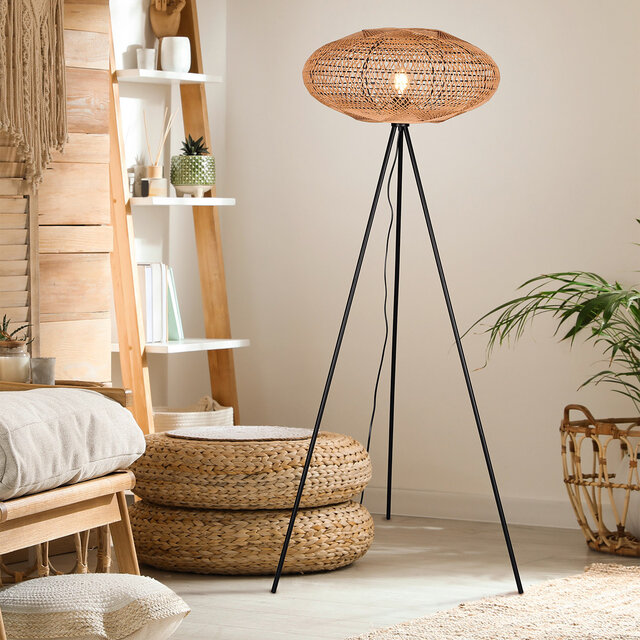 HLW LED LED Vloerlamp Trion Eddie - Mat Zwart Metalen Vloerlamp met E27 Fitting HLW LED LED Vloerlamp Trion Eddie - Mat Zwart Metalen Vloerlamp met E27 Fitting