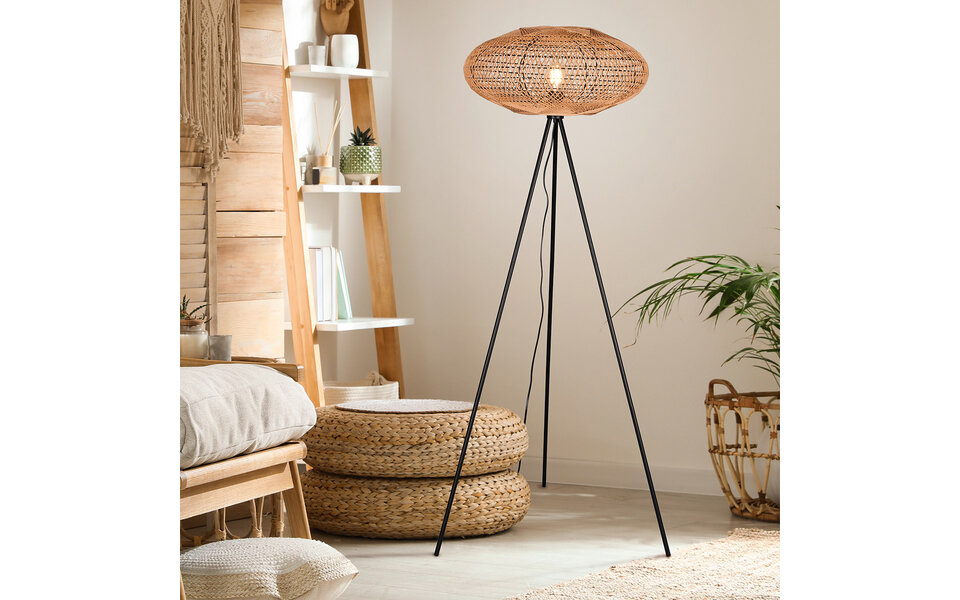 HLW LED LED Floor Lamp Trion Eddie - Matte Black Metal Floor Lamp with E27 Socket