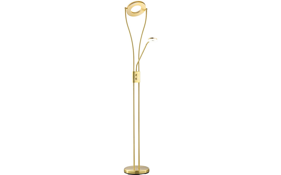 HLW LED Dimmable LED Floor Lamp 18W - Warm White 3000K - Brass Metal Floor Lamp