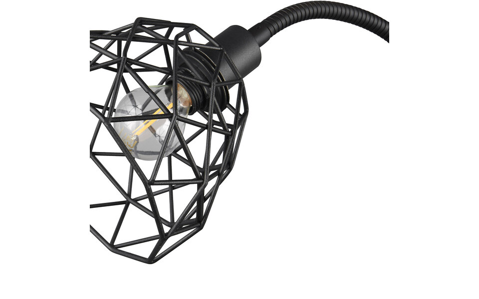 HLW LED LED Vloerlamp Trion Hala - Zwarte Metalen Vloerlamp met Dubbele Lichtpunten