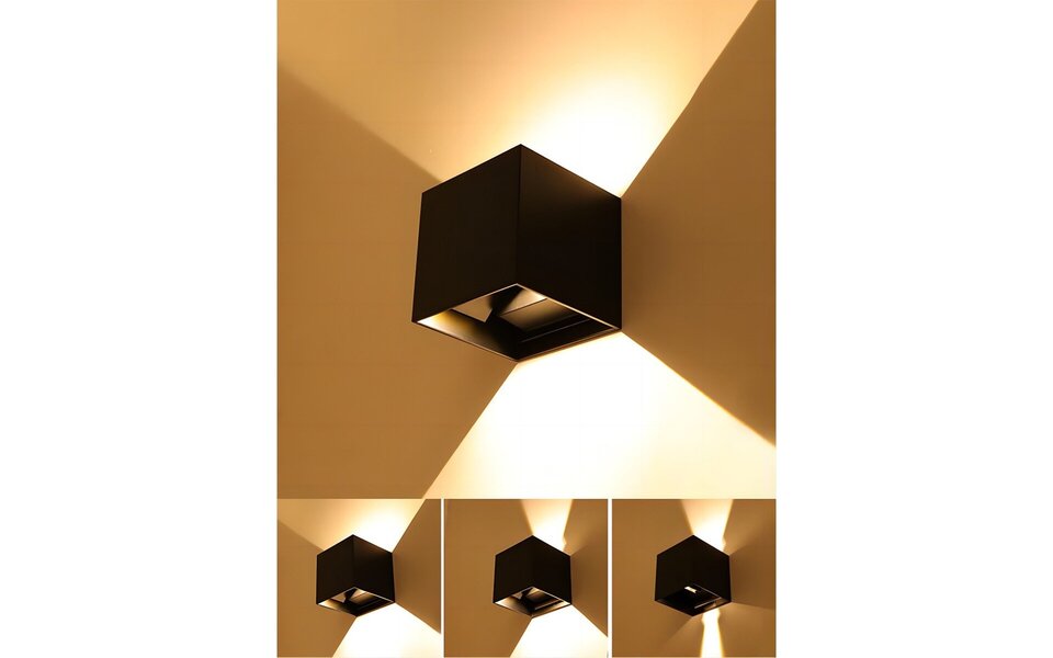 Velvalux Zwarte & Witte LED Vloerlamp en Wandlamp Velvalux 6W, IP65, Warm Wit 2700K–3000K, Beam Angle Verstelbaar