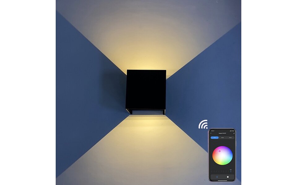 Velvalux Velvalux Smart Dimmable LED Wall Lamp 9W - RGB, IP65 Waterproof, Adjustable Beam Angle