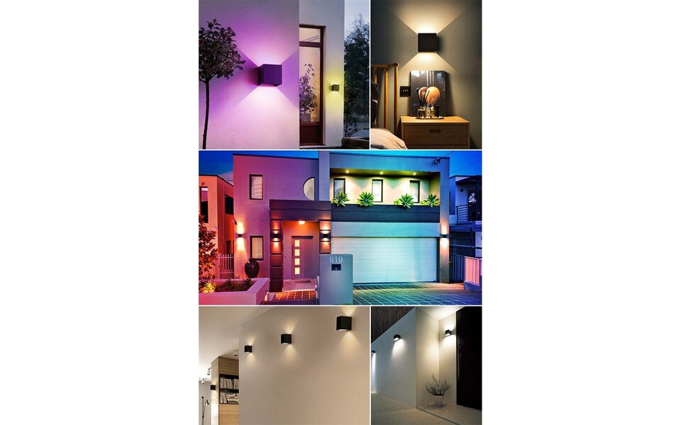 Velvalux Velvalux Smart Dimmable LED Wall Lamp 9W - RGB, IP65 Waterproof, Adjustable Beam Angle