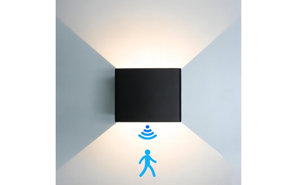HLW LED Draadloze LED Wandlamp met Bewegingssensor - Warm Wit 2700K - Aluminium & Oplaadbaar