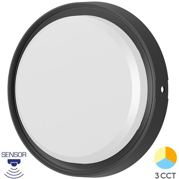 HLW LED LED Wandlamp met Bewegingssensor - 18W, IP65 Waterdicht, Warm Wit 2700K-3000K, Zwart HLW LED LED Wandlamp met Bewegingssensor - 18W, IP65 Waterdicht, Warm Wit 2700K-3000K, Zwart