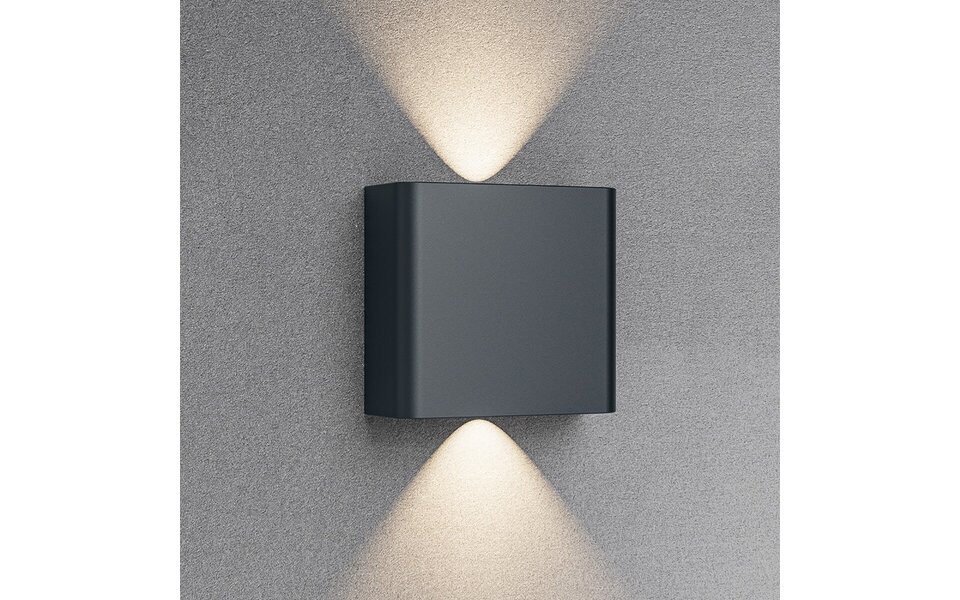 HLW LED LED Wandlamp Brinton Victo - Waterdicht IP65, Warm Wit 2700K–3000K, 2W LED, Beam Angle verstelbaar