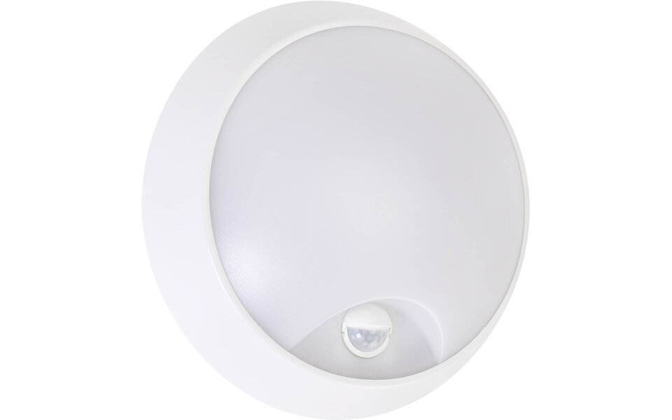 HLW LED LED Wall Lamp with Sensor 20W - Cool White 6500K, IP54, Round, White Floor Lamp & LED Lamp