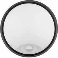 LED wandlamp | 20W | 6500K | Rond | Zwart | Sensor IP54