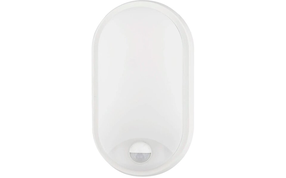 HLW LED LED Wall Lamp with Sensor 15W - Kozolux Porta - Bright Cool White 6500K - IP54 - White Oval