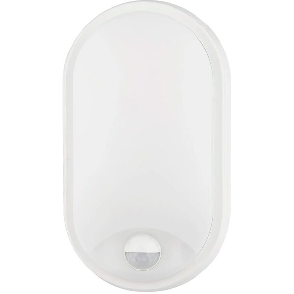 HLW LED LED Wandlamp met Sensor 15W - Kozolux Porta - Helder Koud Wit 6500K - IP54 - Wit Ovaal HLW LED LED Wandlamp met Sensor 15W - Kozolux Porta - Helder Koud Wit 6500K - IP54 - Wit Ovaal