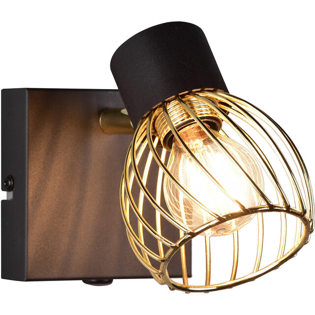 LED wandlamp | Tot 10W | Zwart-Goud | E14 | Modern | Metaal Verlichting per ruimte
