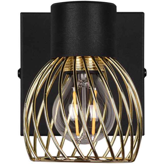 HLW LED LED Wandspot Zwart-Goud - Elegante LED Lamp, Vloerlamp en Spot