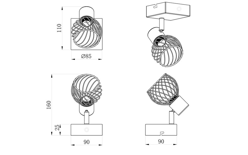 HLW LED LED Wall Spotlight Black-Gold - Elegant LED Lamp, Floor Lamp and Spotlight HLW LED LED Wall Spotlight Black-Gold - Elegant LED Lamp, Floor Lamp and Spotlight