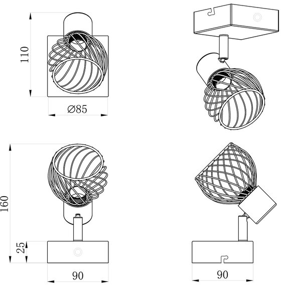 HLW LED LED Wandspot Zwart-Goud - Elegante LED Lamp, Vloerlamp en Spot HLW LED LED Wandspot Zwart-Goud - Elegante LED Lamp, Vloerlamp en Spot