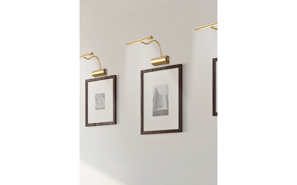 HLW LED Dimbare LED Vloerlamp & Wandlamp – Warm Wit 2700K–3000K, Mat Goud, 4W LED