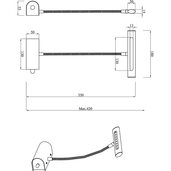 HLW LED Dimbare LED Vloerlamp & Wandlamp – Warm Wit 2700K–3000K, Mat Goud, 4W LED HLW LED Dimbare LED Vloerlamp & Wandlamp – Warm Wit 2700K–3000K, Mat Goud, 4W LED