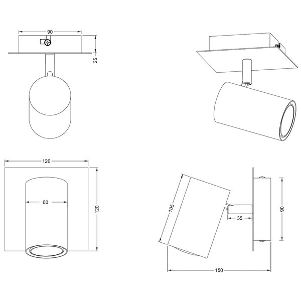 HLW LED LED Wandspot Roestkleur - GU10 Fitting | Aluminium LED Vloerlamp & Spot HLW LED LED Wandspot Roestkleur - GU10 Fitting | Aluminium LED Vloerlamp & Spot