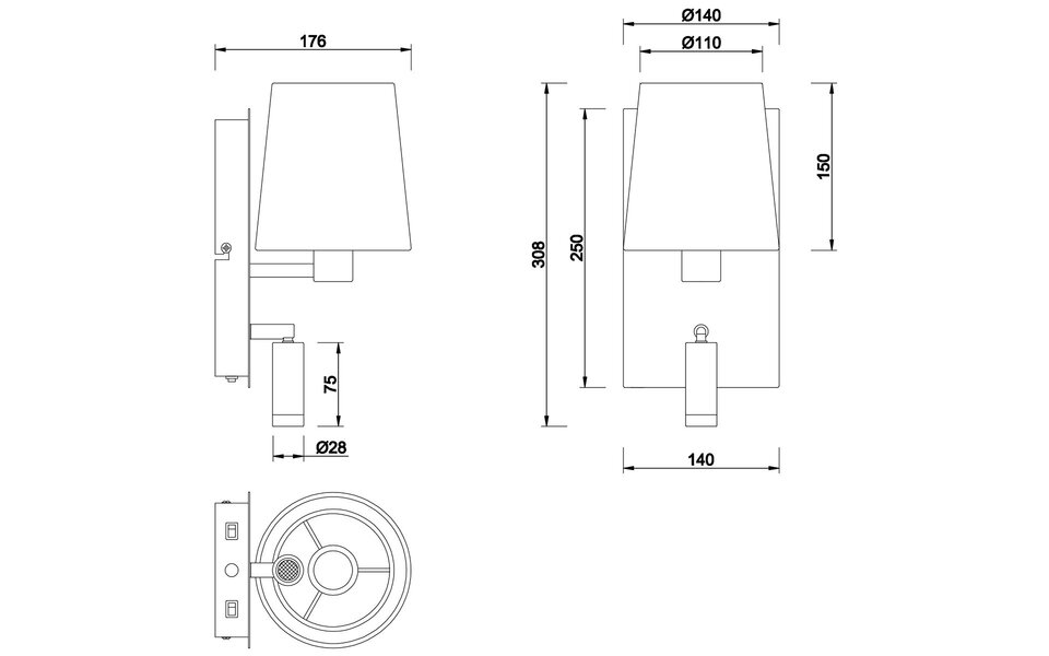 HLW LED LED Wandlamp Mat Goud met 3W LED, Warm Wit 3000K, OSRAM - Trion Marion HLW LED LED Wandlamp Mat Goud met 3W LED, Warm Wit 3000K, OSRAM - Trion Marion