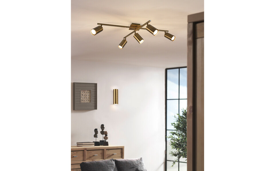 HLW LED LED Wall Lamp Matte Gold with GU10 Fitting - Up & Down Lighting | Trion Milona HLW LED LED Wall Lamp Matte Gold with GU10 Fitting - Up & Down Lighting | Trion Milona