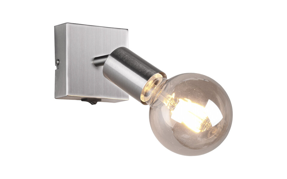 HLW LED LED Wall Spotlight Trion Zuncka - Matte Nickel Aluminum, E27 Fitting, Ideal as LED Spotlight