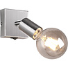 HLW LED LED Wall Spotlight Trion Zuncka - Matte Nickel Aluminum, E27 Fitting, Ideal as LED Spotlight