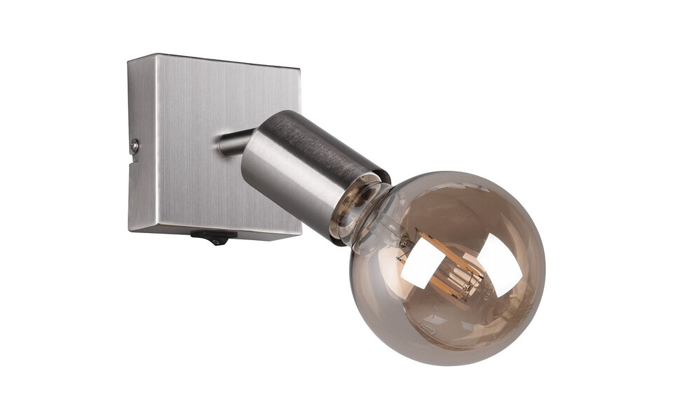 HLW LED LED Wall Spotlight Trion Zuncka - Matte Nickel Aluminum, E27 Fitting, Ideal as LED Spotlight