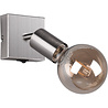 HLW LED LED Wall Spotlight Trion Zuncka - Matte Nickel Aluminum, E27 Fitting, Ideal as LED Spotlight
