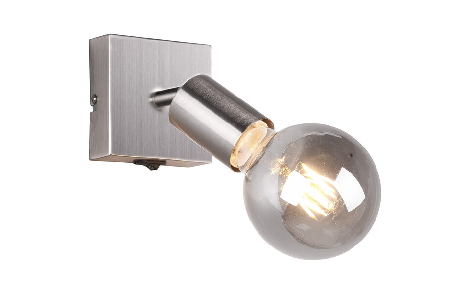 HLW LED LED Wall Spotlight Trion Zuncka - Matte Nickel Aluminum, E27 Fitting, Ideal as LED Spotlight