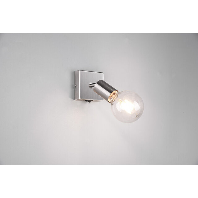 HLW LED LED Wandspot Trion Zuncka - Mat Nikkel Aluminium, E27 Fitting, Ideaal als LED Spot