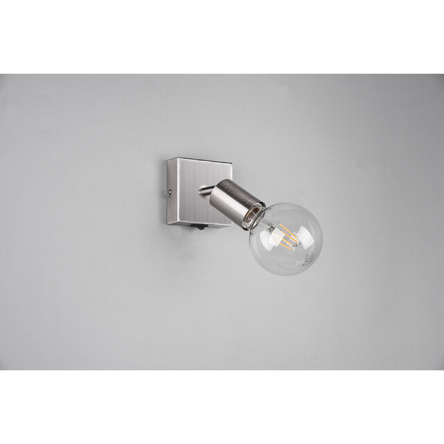 HLW LED LED Wall Spotlight Trion Zuncka - Matte Nickel Aluminum, E27 Fitting, Ideal as LED Spotlight