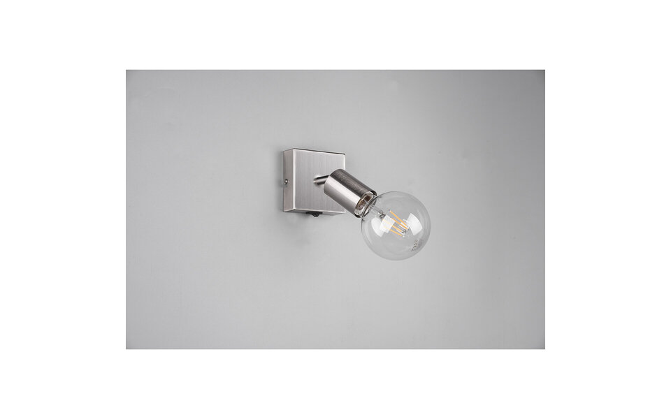HLW LED LED Wandspot Trion Zuncka - Mat Nikkel Aluminium, E27 Fitting, Ideaal als LED Spot