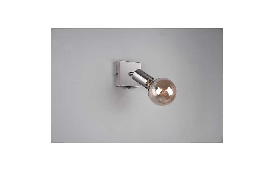HLW LED LED Wall Spotlight Trion Zuncka - Matte Nickel Aluminum, E27 Fitting, Ideal as LED Spotlight